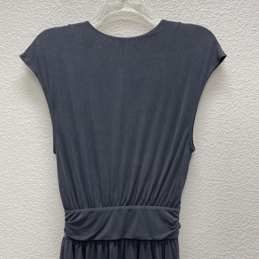 FREE PEOPLE CRISS CROSS Womens Small Dress Gray Cap Sleeves Raw Hem Flirty Fun - Picture 8 of 8